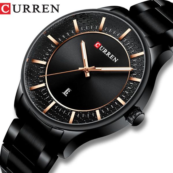 

wristwatches curren brand clock men watch sport quartz watches waterproof steel strap wristwatch with date classic black male 8347, Slivery;brown