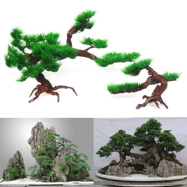 

aquatic plants rockery bonsai accessories simulation pine tree with plastic branches fish tank landscaping ornaments 1 pcs decorations