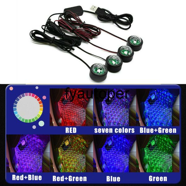 

usb led atmosphere lamp entertainment car light projector sound control home car interior ambient star light decor car products