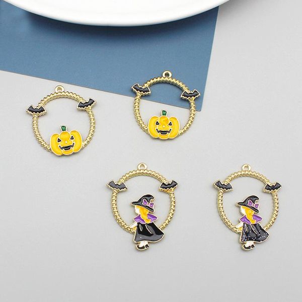 

charms 10pcs halloween princess alloy charm diy pumpkin witch sorcerer earrings jewelry accessories for making, Bronze;silver