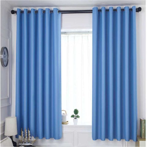 

short blackout curtains for the living room solid color window blue bedroom kitchen home decoration curtain & drapes