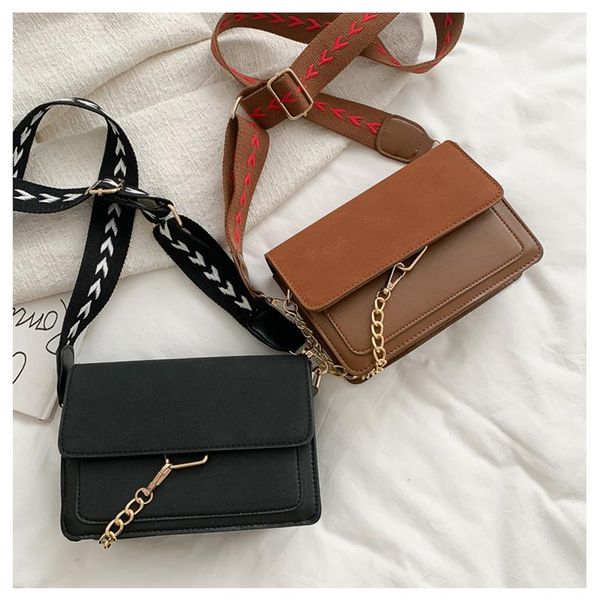 

fashion trend women's texture shoulder bag casual small square wild crossbody messenger handbags solid color tote bags