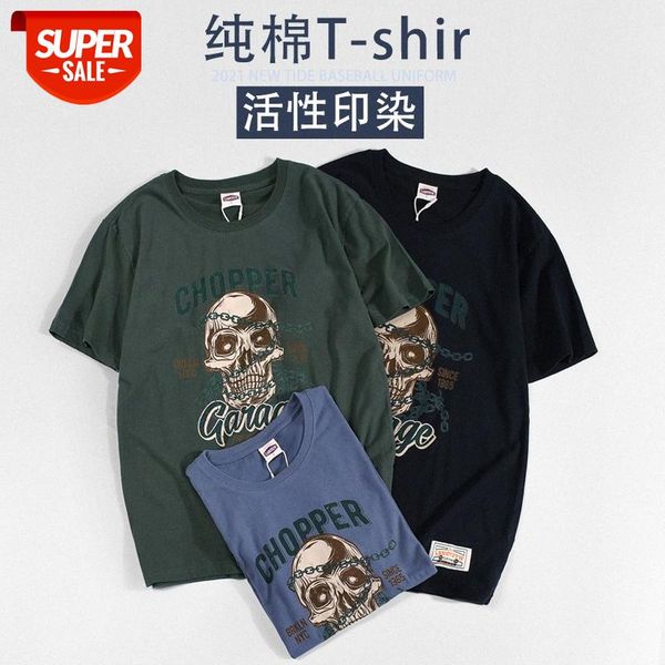 

pure cotton short-sleeved t-shirt for men #5a13, White;black