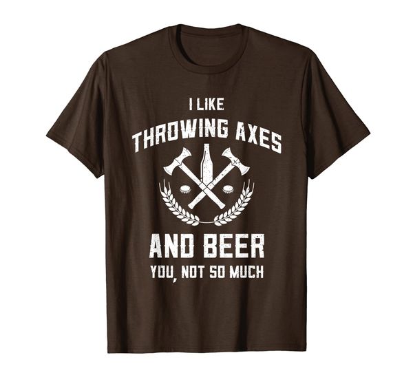 

Funny Axe Throwing Beer Drinking I Like Axes And Beer T-Shirt, Mainly pictures