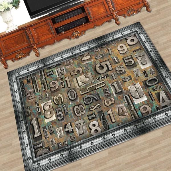 

carpets nostalgic retro area rugs 3d printing large living room carpet home decoration metal style white rug el