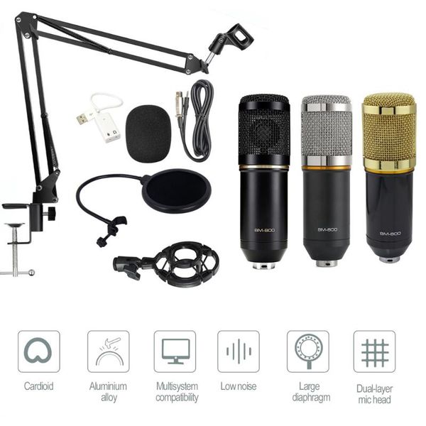 

microphones professional bm 800 condenser microphone 3.5mm wired bm-800 karaoke bm800 recording for computer ktv