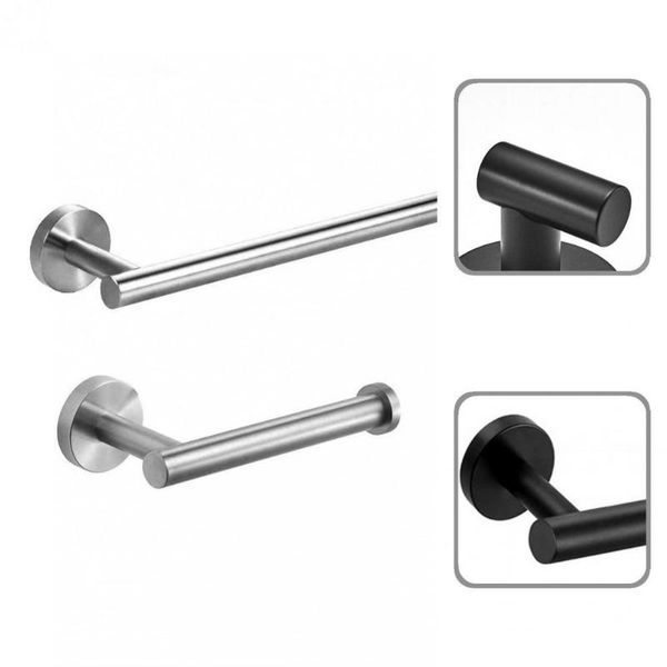 

bath accessory set rustproof matte towel bar toilet paper holder robe hooks for