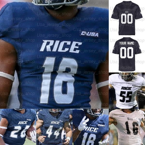 

custom rice owls college football jerseys tom stewart aston walter brad rozner austin trammell blaze alldredge, Black