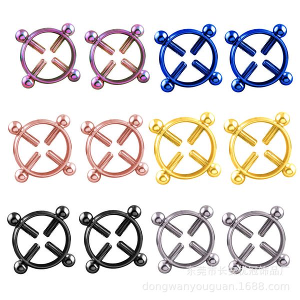 

stainless steel human body puncture jewelry four-way locking screw umbilical