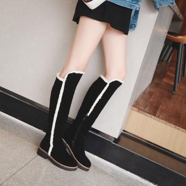 

boots big size thigh high knee over the women ladies boots shoes woman winter, Black