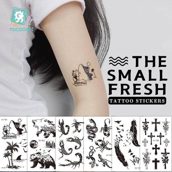 

rocooart bear black tattoos temporary finger neck fake tattoo sticker planet round tatoos body art arm small outspace arrow taty1