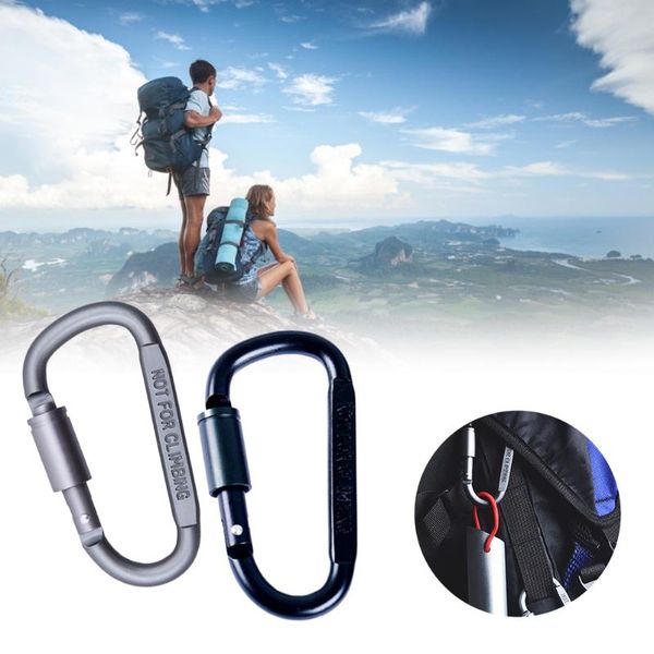 

cords, slings and webbing 4pcs mountaineering caving rock climbing carabiner d shaped safety master screw lock buckle escalade equipement