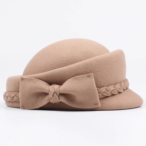 

stingy brim hats wool fedora for women black hat fedoras elegant lady solid color beret cap vintage wine red chapeau femme berets, Blue;gray