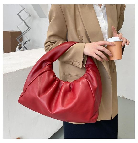 

totes web celebrity mo premium pleated armpit bag 2021 fashion korean tote for women cloud