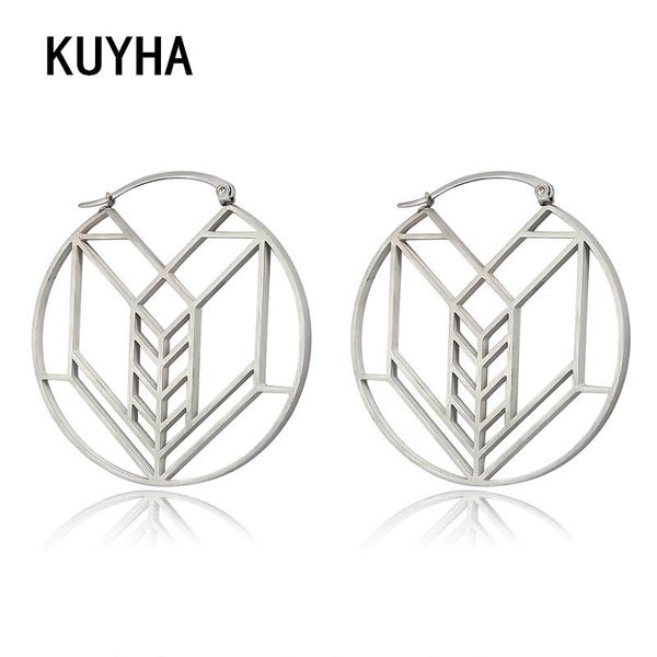 

drop big earring stainless steel bangle large long brinco metal statement dangle vintage silver colors jewelry for women charm, Golden