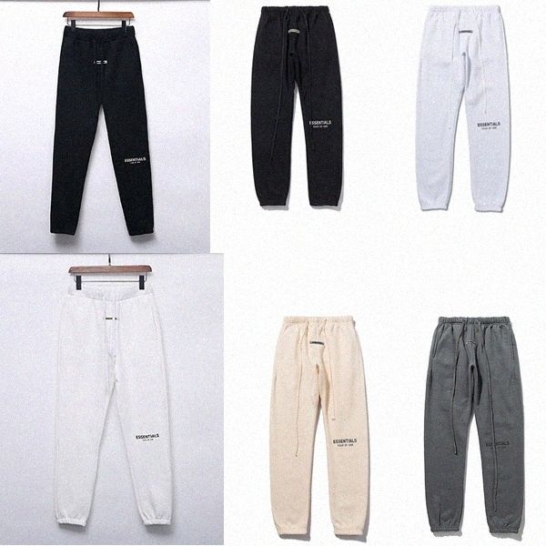 

reflective autumn winter pants usa fear of god essentials silicone letters print trousers casual fog sweatpants men women fg jogger panfhvw#, Black