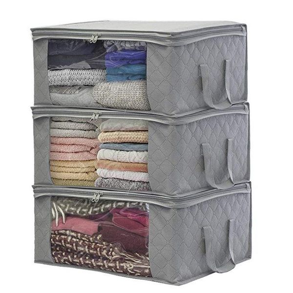 

1pc non-woven closet organizer clothes family save space home storage bag stuff container quilt holder tidy case clothing & wardrobe