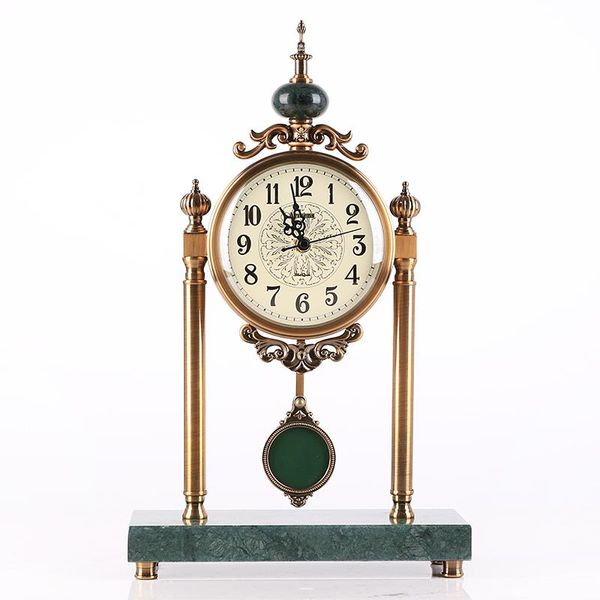 

desk & table clocks nordic luxury silent deskclock metal creative large clock vintage ornaments classic relojes living room decoration ed50z