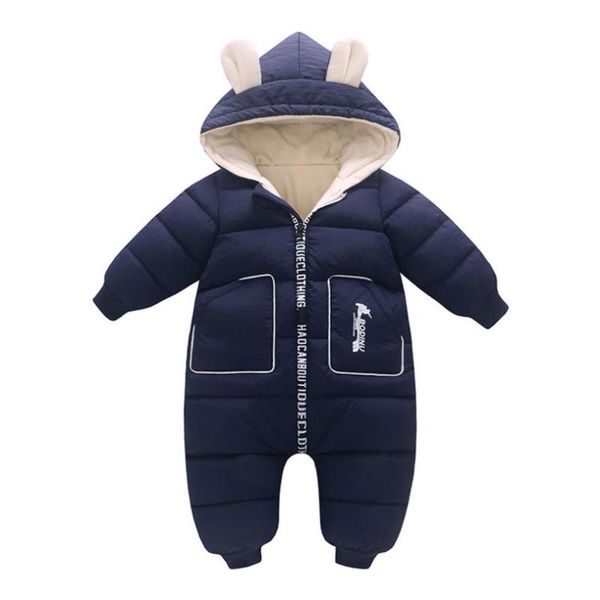 

down coat fashion baby winter&autumn clothes born infant jumpsuit inside fleece rompers autumn overalls children outerwear a771, Blue;gray