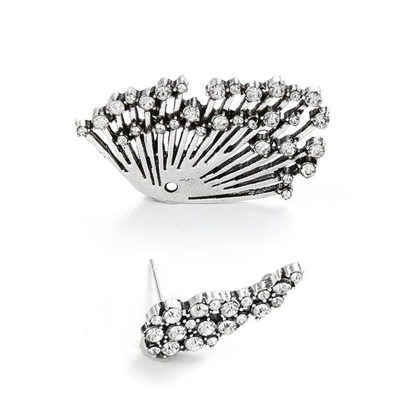 

fashion statement crystal stud earrings for woman punk rock boucle vintage jewelry dazzling cubic zirconia, Golden;silver