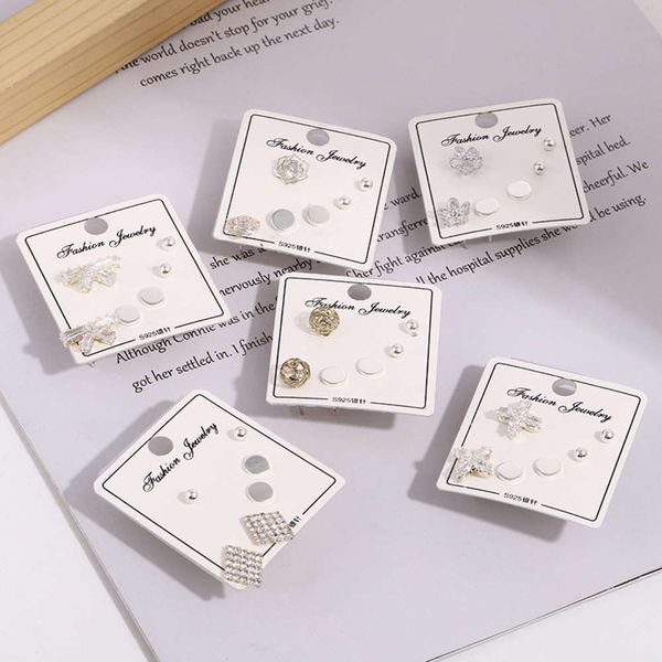 

trendy korean autumn and winter exaggerated square earrings super flash inlaid diamond earrings straight, Black