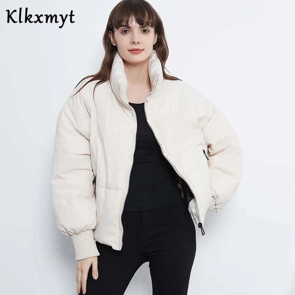 

klkxmyt winter jacket women short parka fashion thick warm jackt coat cotton padded outwear female chic 210527, Black