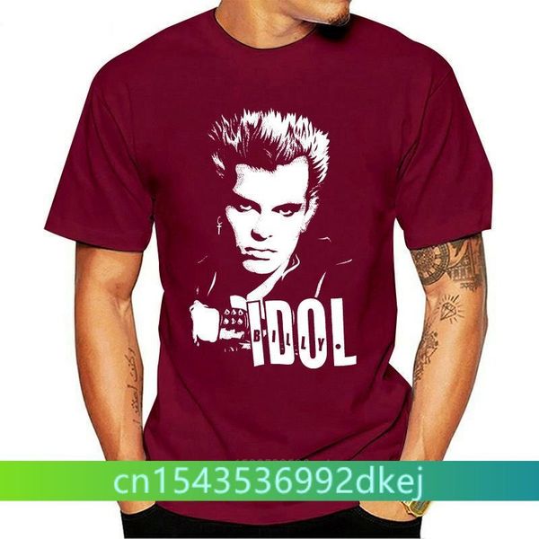 

men's t-shirts mens billy idol t shirt punk fruit of the loom, White;black