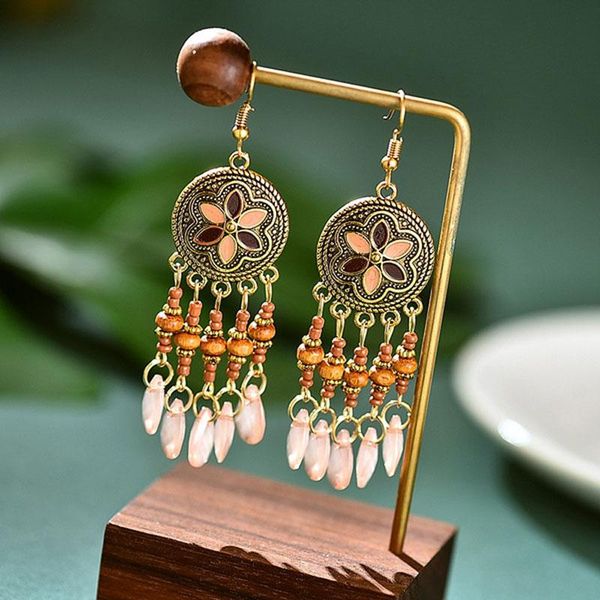 

dangle & chandelier drop earrings for women fashion retro geometirc stone metal irregular bohemia 2021 trend jewelry gift, Silver