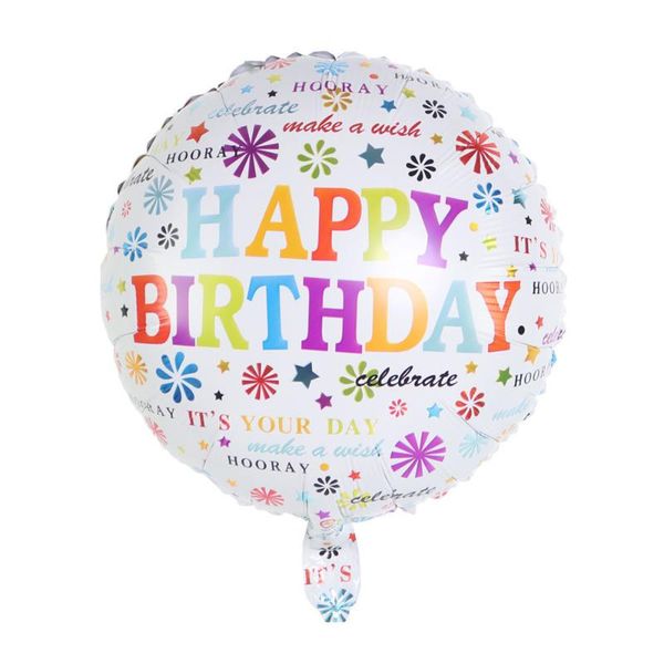 

party decoration 18inch happy birthday round aluminum film balloon children boys girls supplies toys