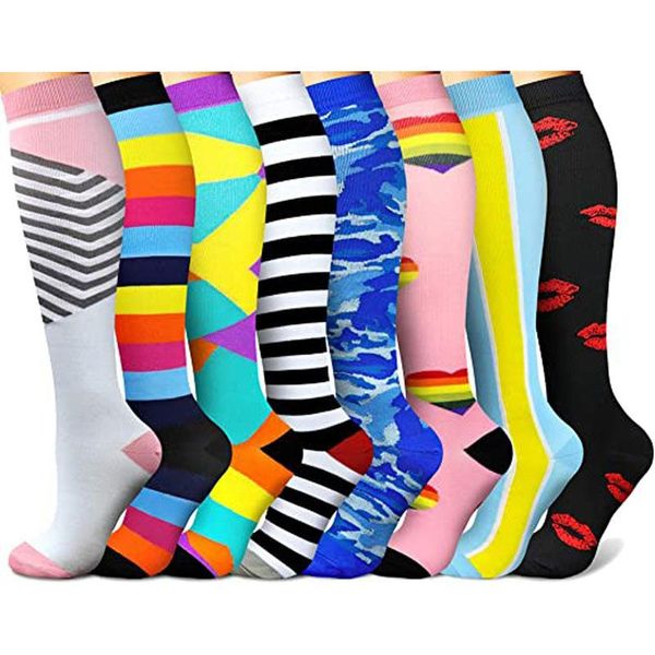 

sports socks compression men women varicose veins golfs pregnancy nursing outdoor cycling prints sock, Black
