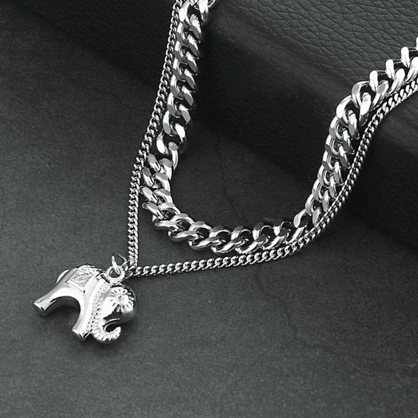 

women's sturdy punk double layer choker necklaces cross pendant necklace for girls fashion statement clavicle chain jewelry cn83 choker, Golden;silver