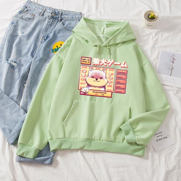 

women's hoodies & sweatshirts shiba inu hoodie harajuku funny cotton women ullzang cute korean style autumn winter kawaii sweatshirt ho, Black