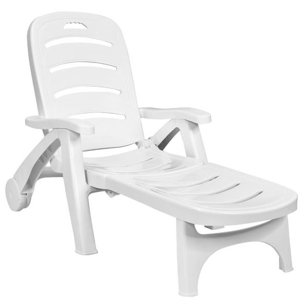 

camp furniture patiojoy adjustable chaise lounge chair 5-position folding recliner op70530