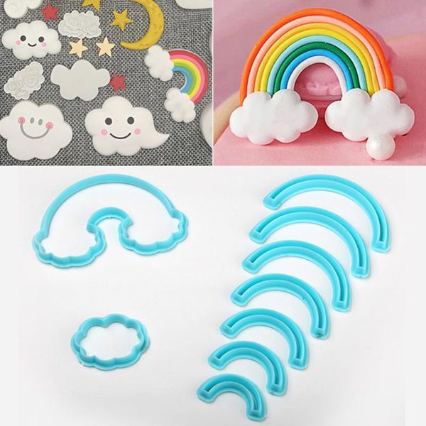 

baking & pastry tools 2021 9pcs/set fashion rainbow cookie cutter custom made for cake decorating 3d printed