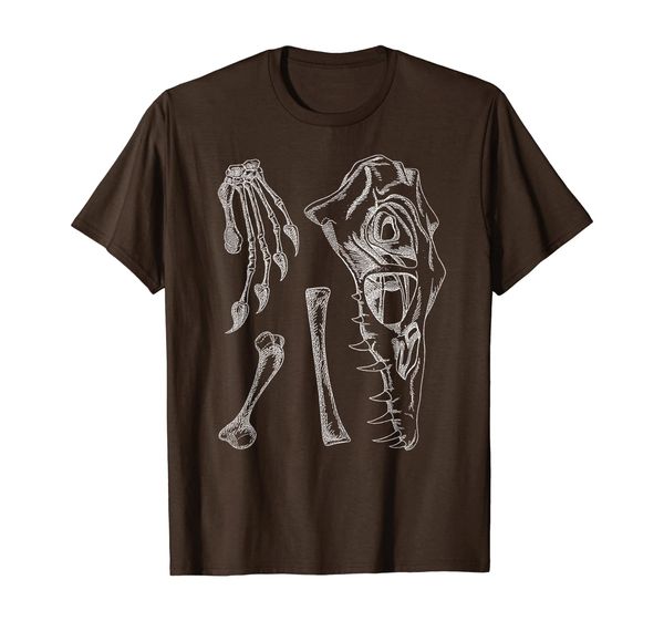 

dinosaur fossil bones t-shirt, White;black