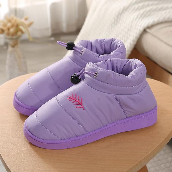 

waterproof slippers for women winter 2021 home flats girls warm indoor shoes mujer london trend, Black