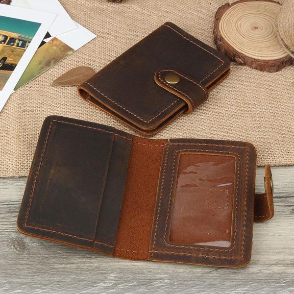 

wallets crazy horse pickup bag male driving license leather case multifunction small card pack female mini purse, Red;black