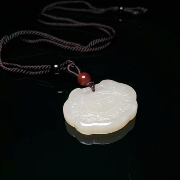 

lockets h29# exquisite hetian jade carving pendant, Silver