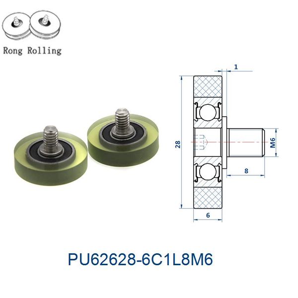 

outer diameter 28mm with 6mm thickness pu material coated bearing, drawer pulley, screw sliding door roller other hardware