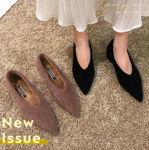 

dress shoes high-heeled women's thick with 2021 autumn korean pumps of the pointed professional work wool single, Black
