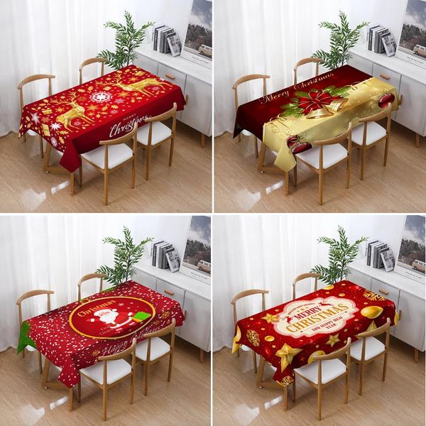 

table cloth christmas decor and chairs cover printed santa claus rings tablecloth