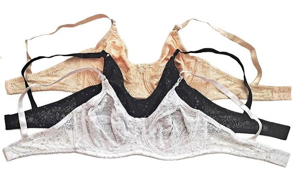 

bras large size c d dd e f cup for women underwire swimwear cotton-lined bra ladies full cover lace plus underwear c26, Red;black