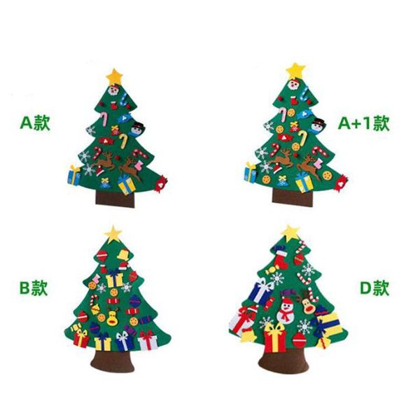 

christmas decorations felt tree wall hanging fake xmas for home year ornaments 2021 kids navidad diy