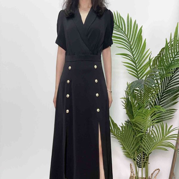 

dress acetic acid balman lady double breasted split sexy, White;black