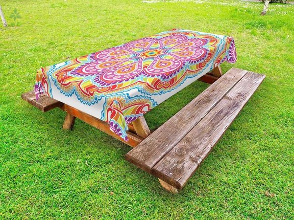 

table cloth rainbow mandala outdoor picnic tablecloth waterproof
