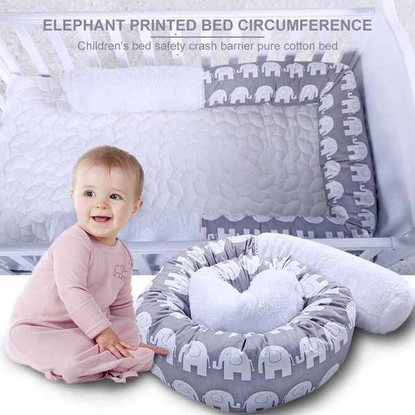 

elephant printed crib surrounding children's room baby safety crash barrier cotton bed by bedding accessories sets