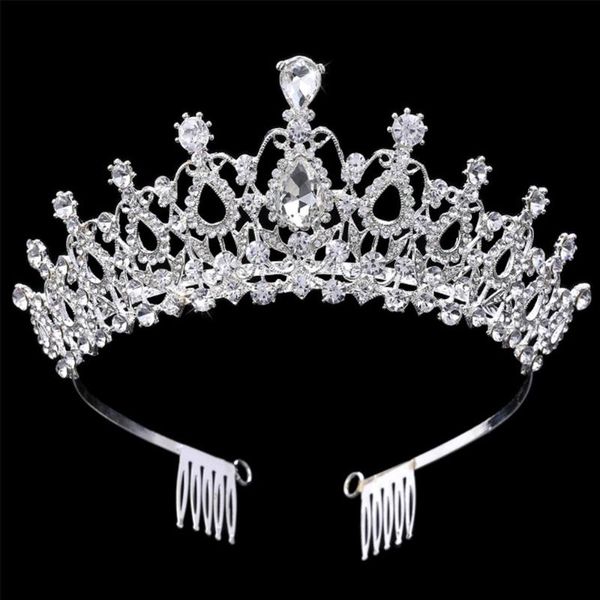 

hair clips & barrettes bridal crown jewelry korean full crystal tiara wedding accessories headband headwear, Golden;silver