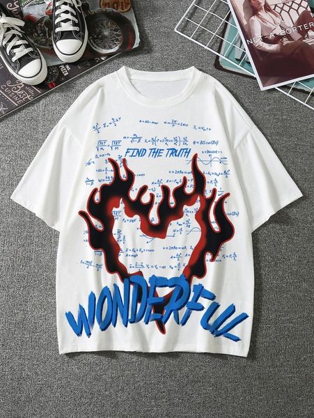 

men formula and letter graphic tee x52q#, White;black