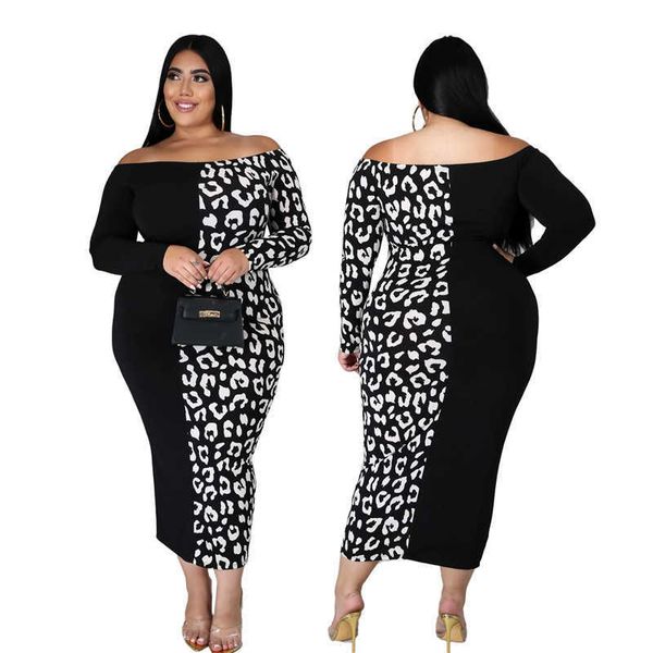 

plus size -6xl dress women elegant maxi fashion bodycon off shoulder vintage party wholesale dropshpping 211025, Black