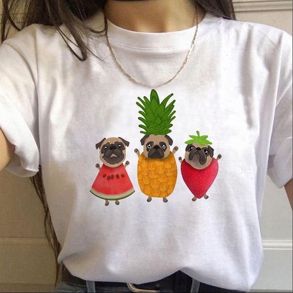 

90s womens t shirt graphic rock tees female colored pineapple women harajuku vintage fashion queen tshirt, White